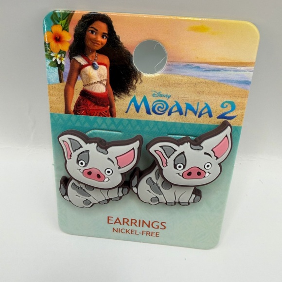 Disney Moana 2 Pua Earrings - Pink and Gray NWT - Picture 2 of 4